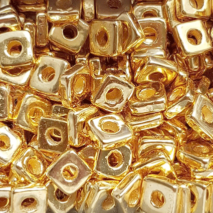 Keramikperle Quader Zwischenstück T6700 gold