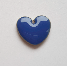 Emailliertes Herz Anhänger 16mm blau **
