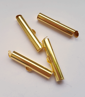 4 Perltuben Slide Tube 20mm goldfarben 1413-20-G