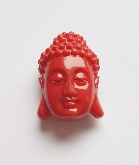 Buddhaperle M Kopf Acryl rot