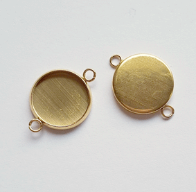Edelstahl Fassung Verteiler für 12mm Cabochons 1816 goldfarben