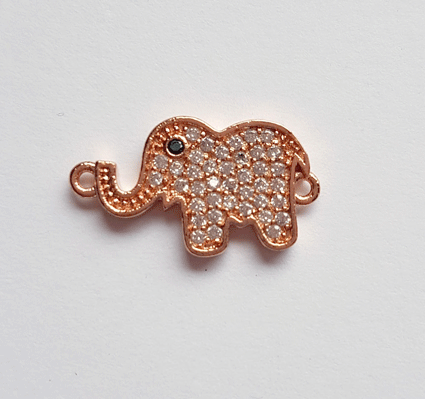 Kleiner Pavé Verbinder Elefant rosegold ***