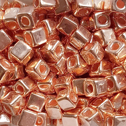 Keramikperle Miniwürfel Zwischenstück T5703 rosegold kupfer KL