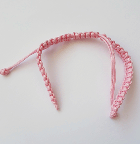 Makramee Schiebearmband für Verteilerelemente rosa