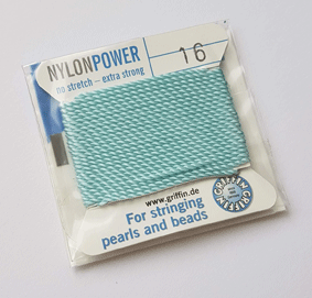 Perlseide NylonPower 2m mit Einfassnadel 1.05 hellblau