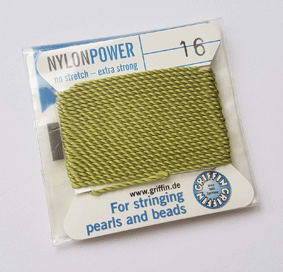Perlseide NylonPower 2m mit Einfassnadel 1.05 olivgrün