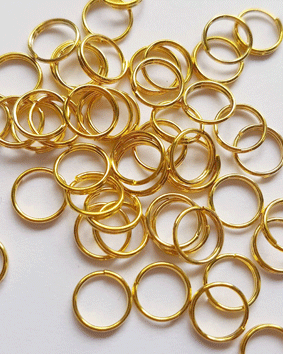 50 Doppelringe Spiralringe 7mm goldfarben