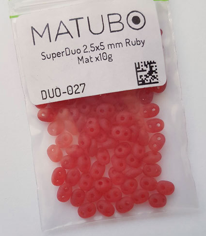 140 Matubo SuperDuo 2.5x5mm Ruby Mat