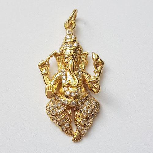 Pavé Anhänger Ganesha goldfarben ***