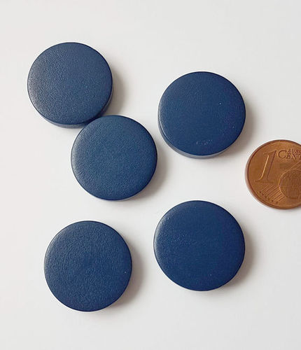 10 Holzperlen Scheiben Disc 20mm dunkelblau