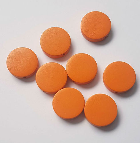 10 Holzperlen Scheiben Disc 20mm orange